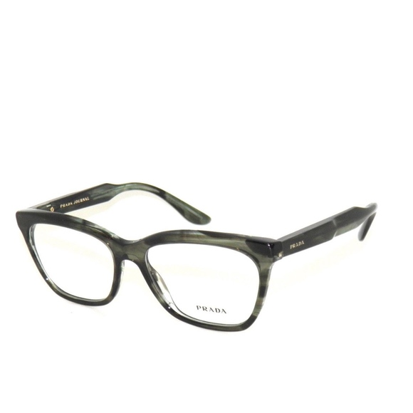 Prada 24S 55 UEP-1O1 Striped Gray Green Eyeglasses - Picture 1 of 5
